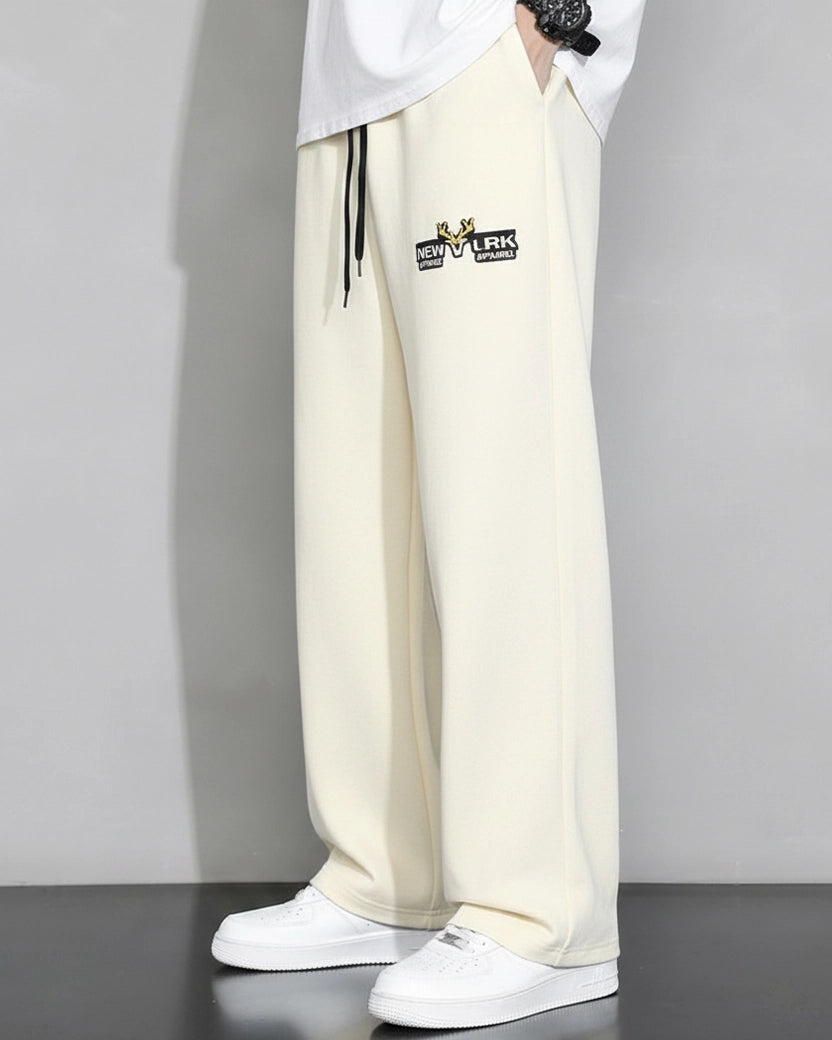 Men Off White Casual Loose Fit Comfortable Trousers