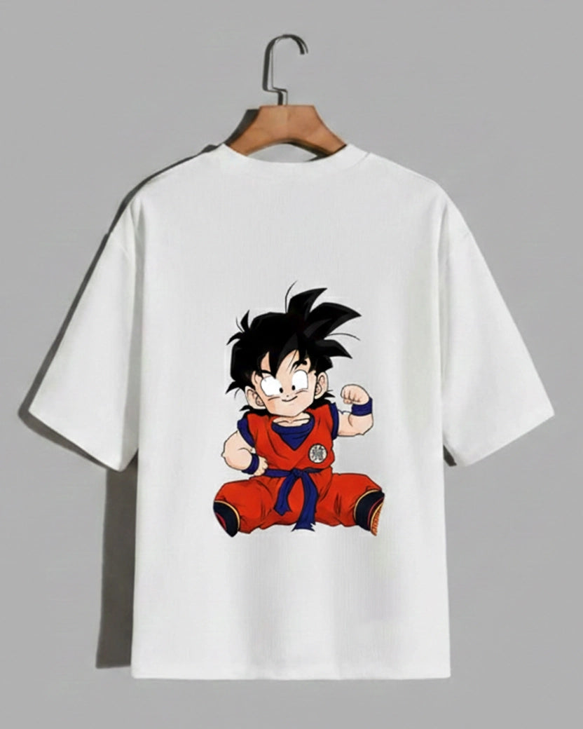 Dragon Ball Kid Goku Cute Anime Printed White T-Shirt