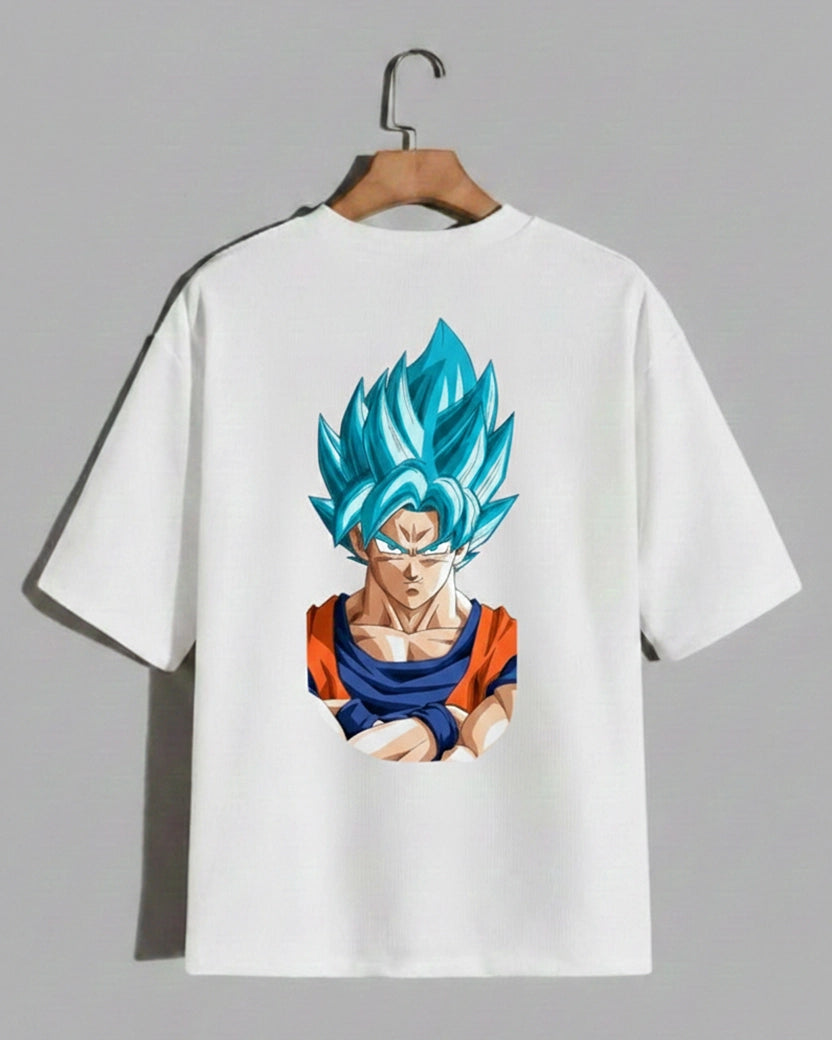 Dragon Ball Super Goku Super Saiyan Blue Printed White T-Shirt