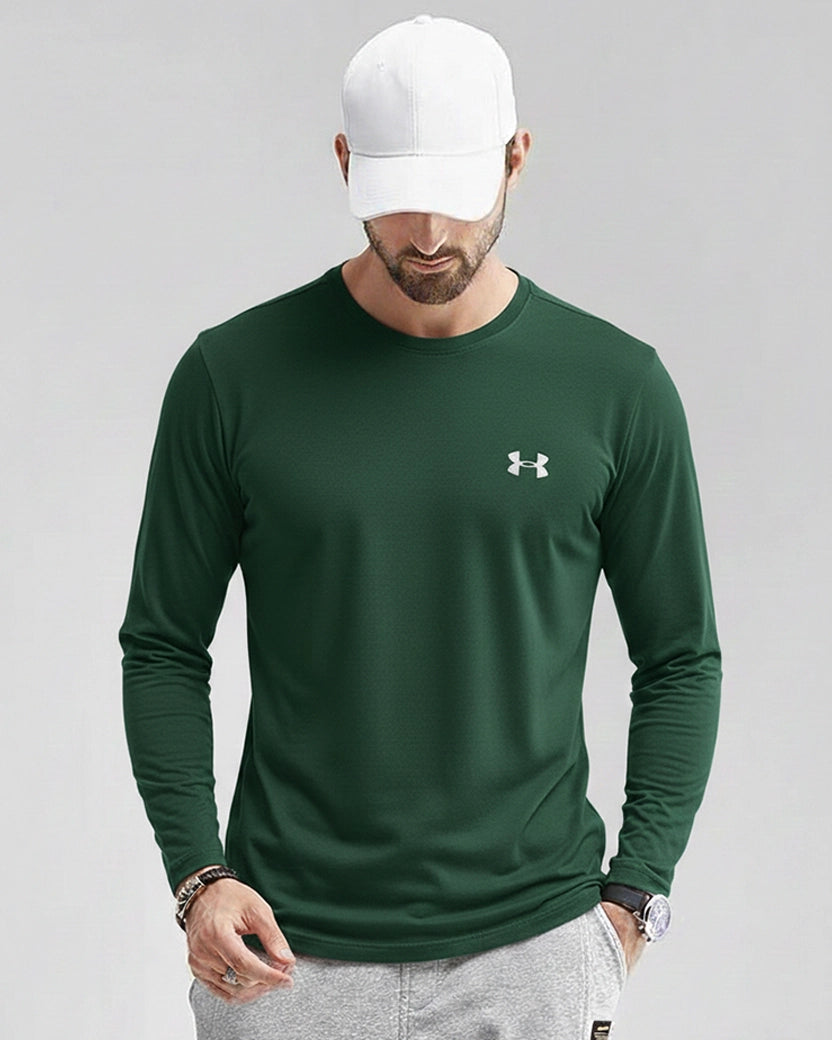 Green Long Sleeve Stretch T-Shirt