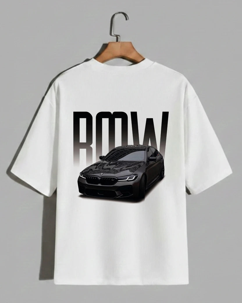 BMW Black Edition Luxury Car Printed White T-Shirt