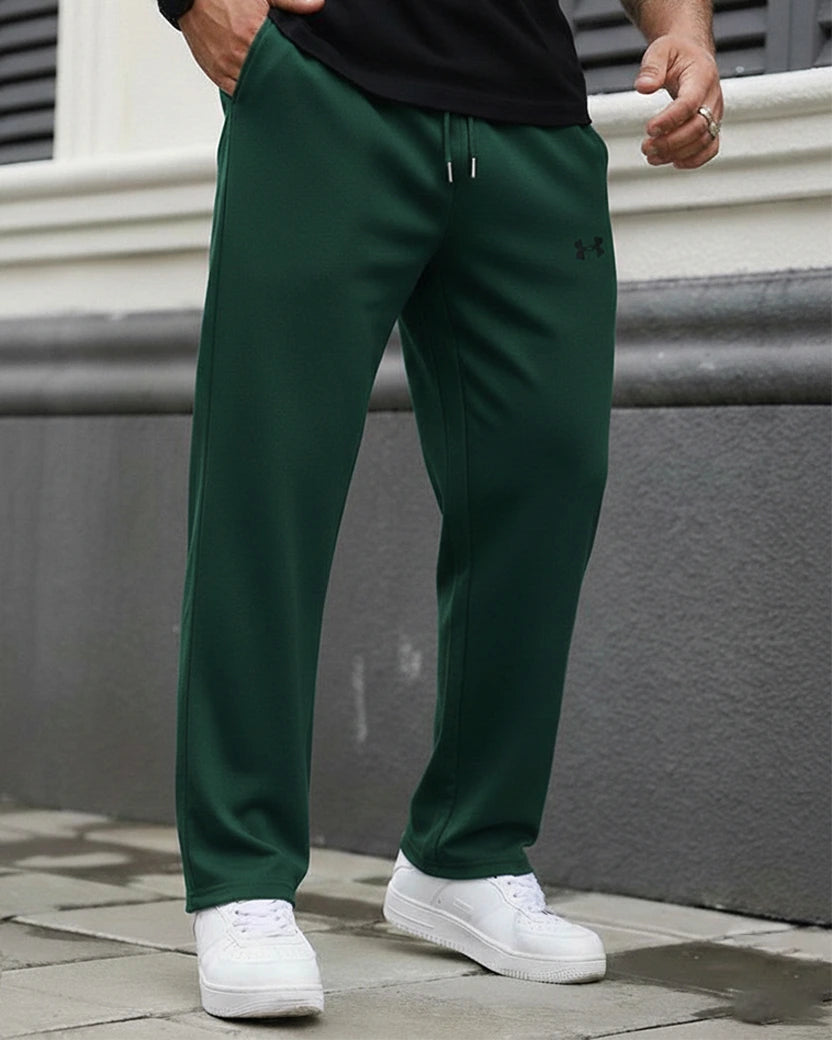 Dark Green Stretch Track Pants