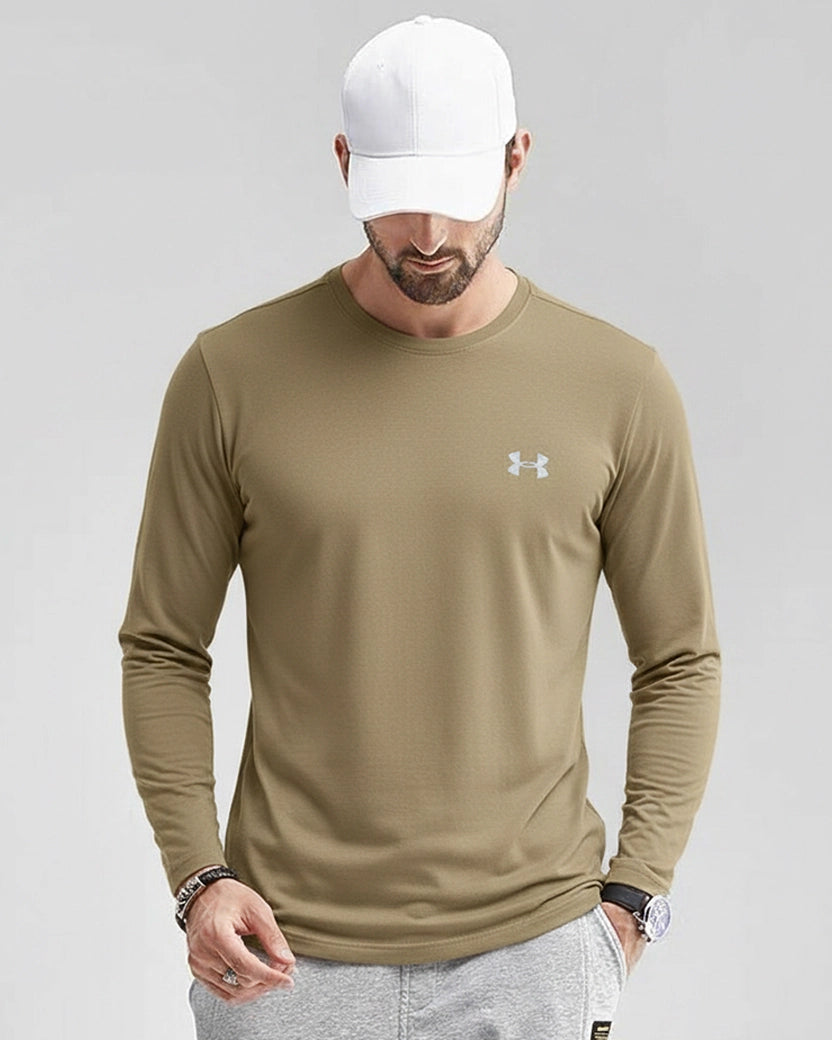 Light Brown Stretch Long Sleeve T-Shirt