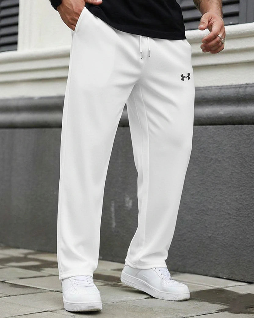 White Stretch Track Pants