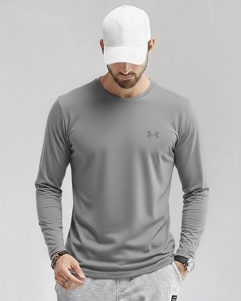 Gray Stretch Long Sleeve T-Shirt