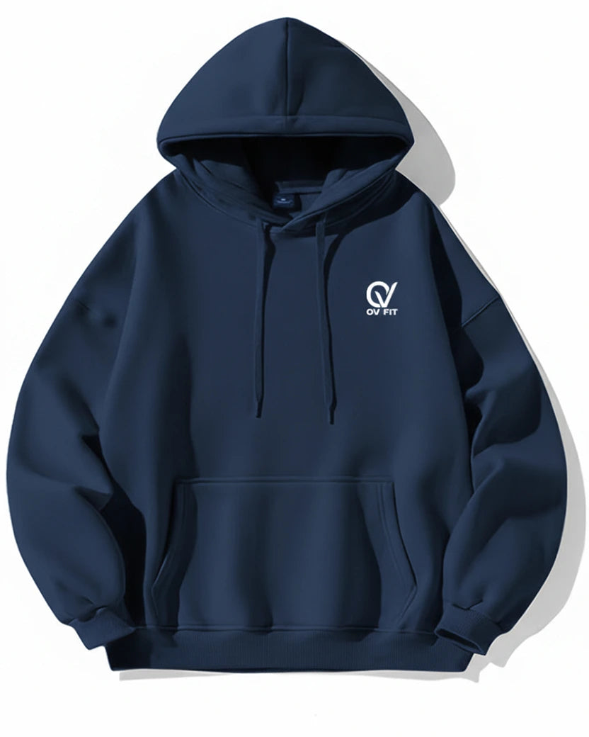 OV FIT Premium Navy Blue Hoodie – Classic Winter Hoodie